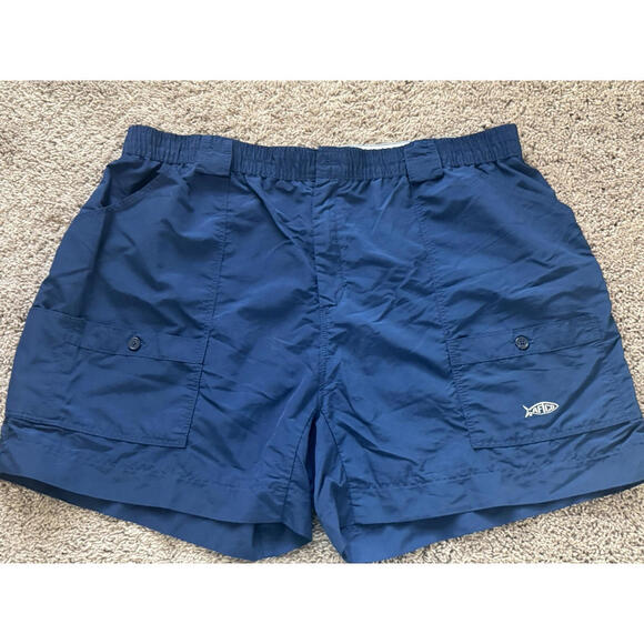 AFTCO Fishing Shorts Mens Size 46 Blue‎ Nylon Utility Cargo Pockets Outdoor - Picture 5 of 7
